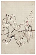 Rudolf paints a goat, drawing from Jules Pascin
sketchbook 1907